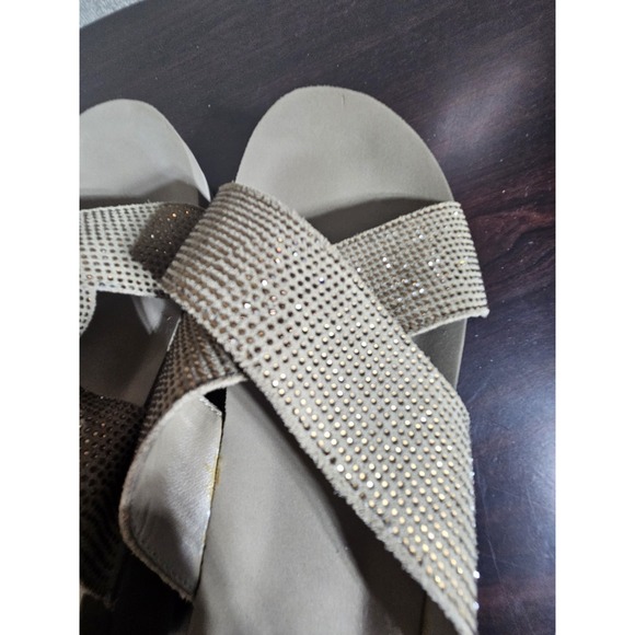 Yellow Box Maxima‎ Slip On Sandals Flip Flops Womens Size 9.5 Leather Rhinestone - Picture 14 of 15